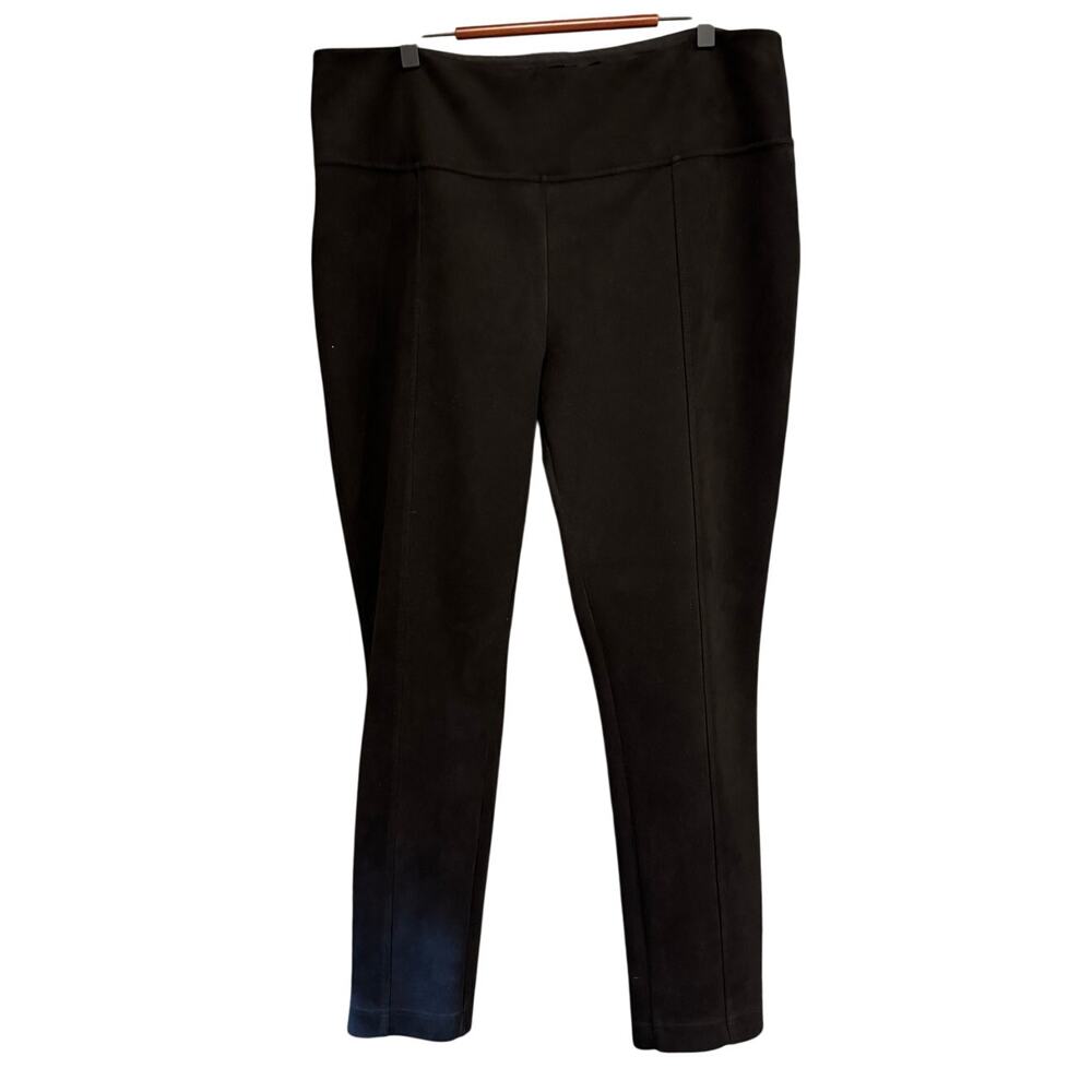 Andrew Marc Black Faux Suede Pull On Fitted Pants XL